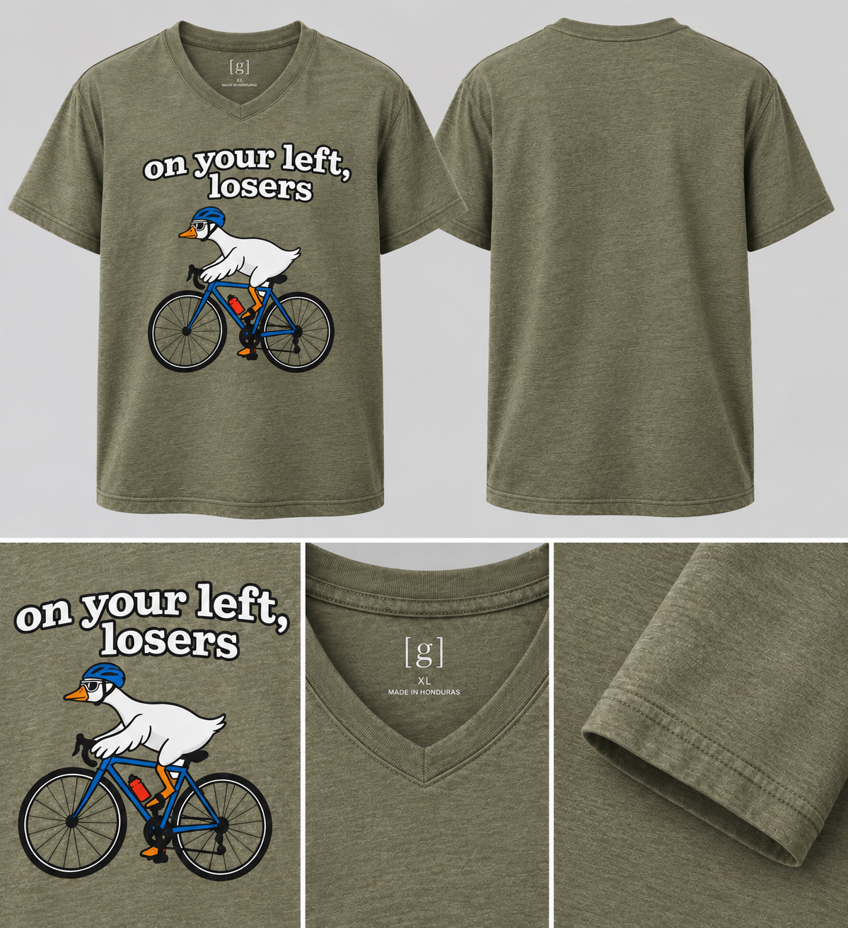 Z2 Unisex Olive V-Neck Short Sleeve TShirt
