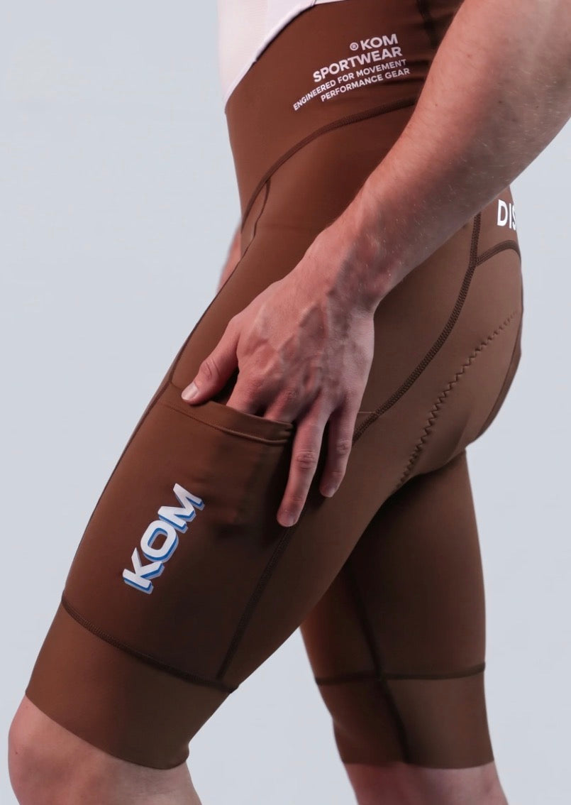 KOM GIRO Men’s bib with pockets light brown
